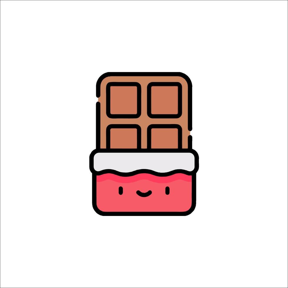 Chocolate bar icon with a smiley face vector