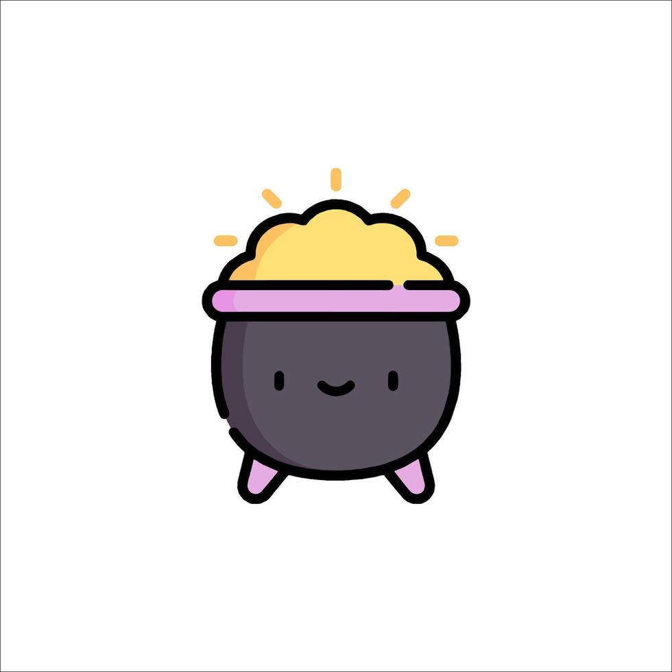 A cauldron with a smiley face on it vector