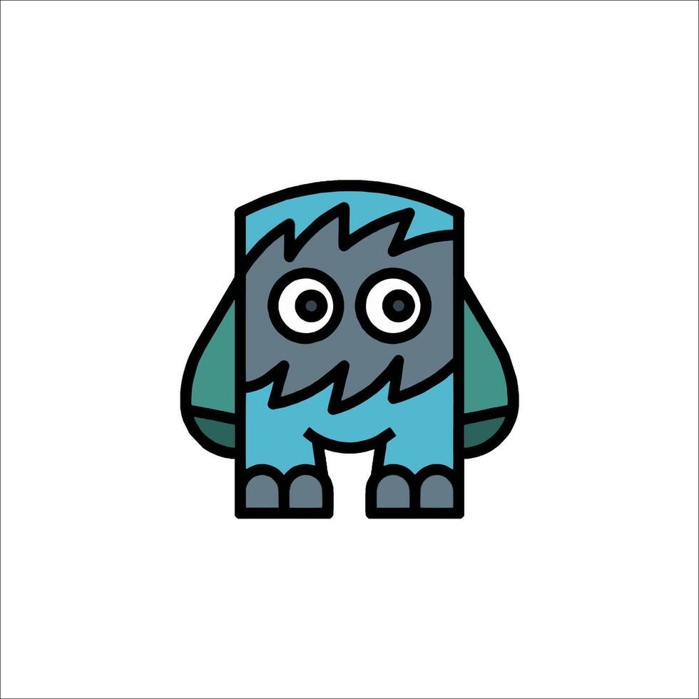 A cartoon blue monster with eyes and a big nose vector