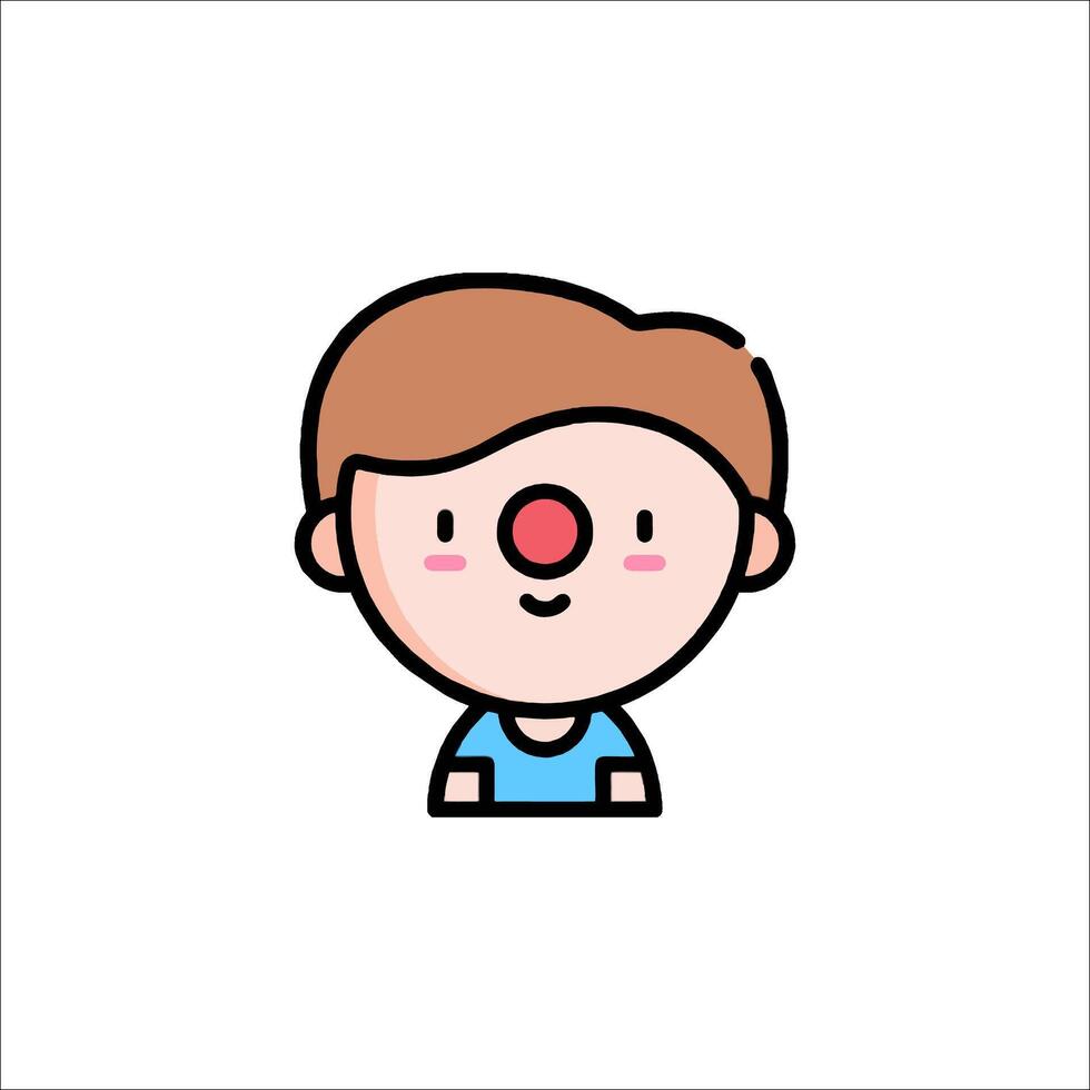 A cartoon boy with a red nose vector