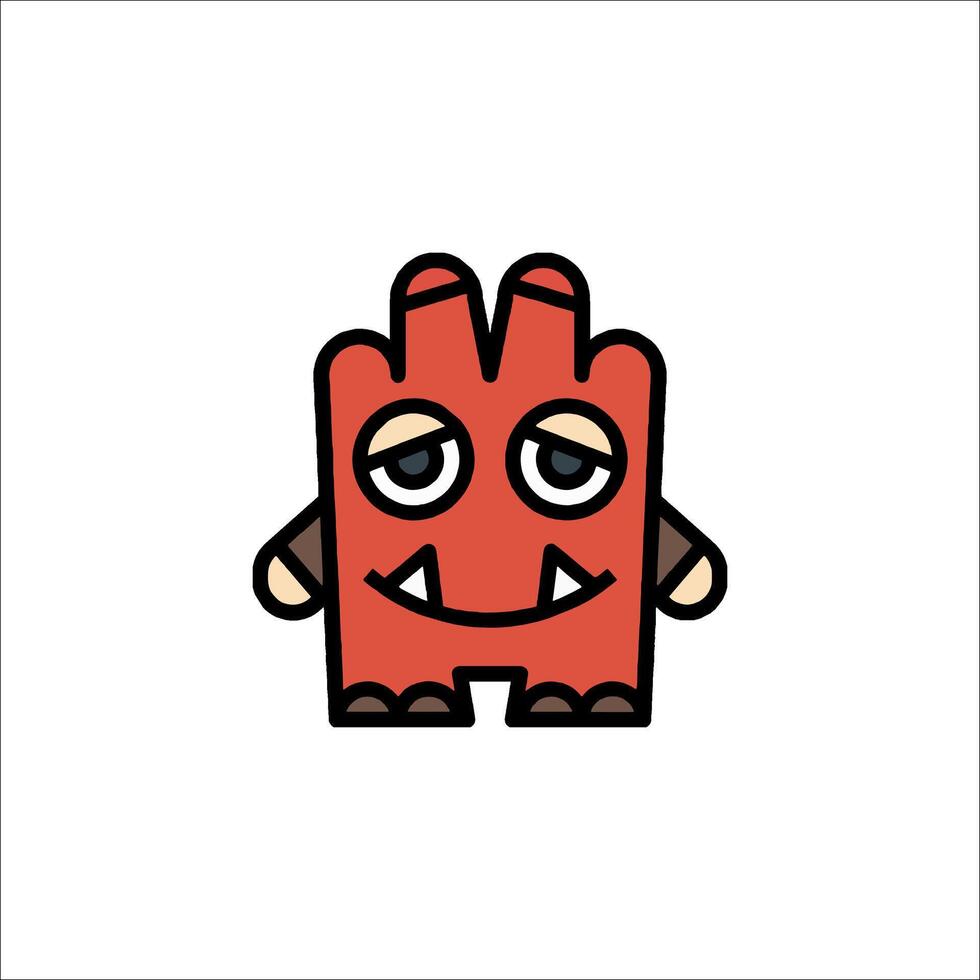 A red monster with eyes and a smile vector