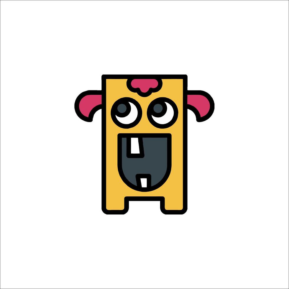 A cartoon character with a big nose and pink eyes vector