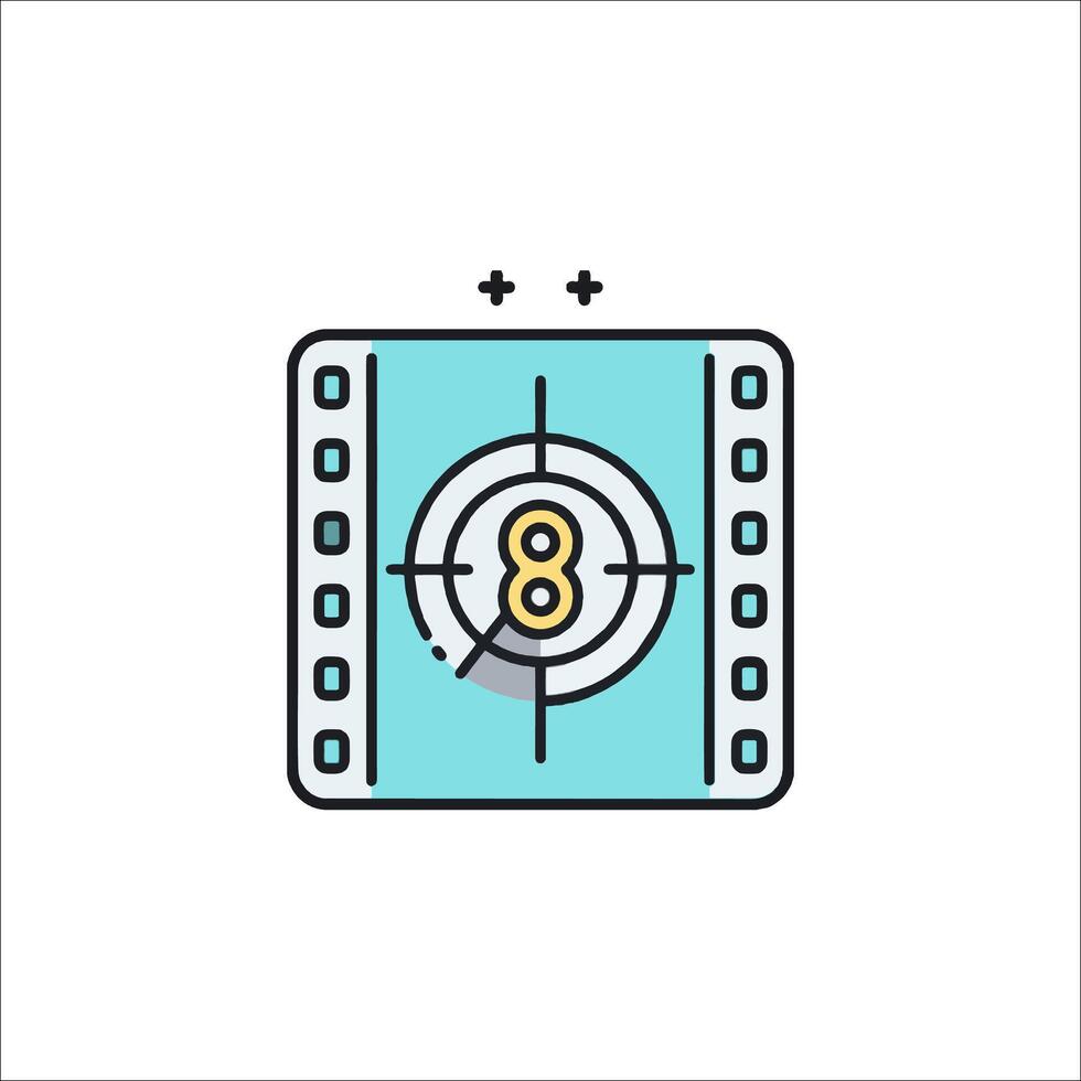 A film strip with the number 8 on it vector