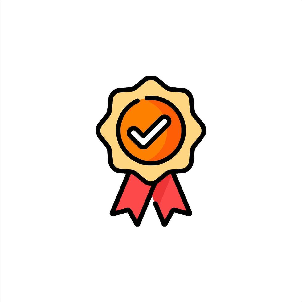 A badge with a tick mark on it vector