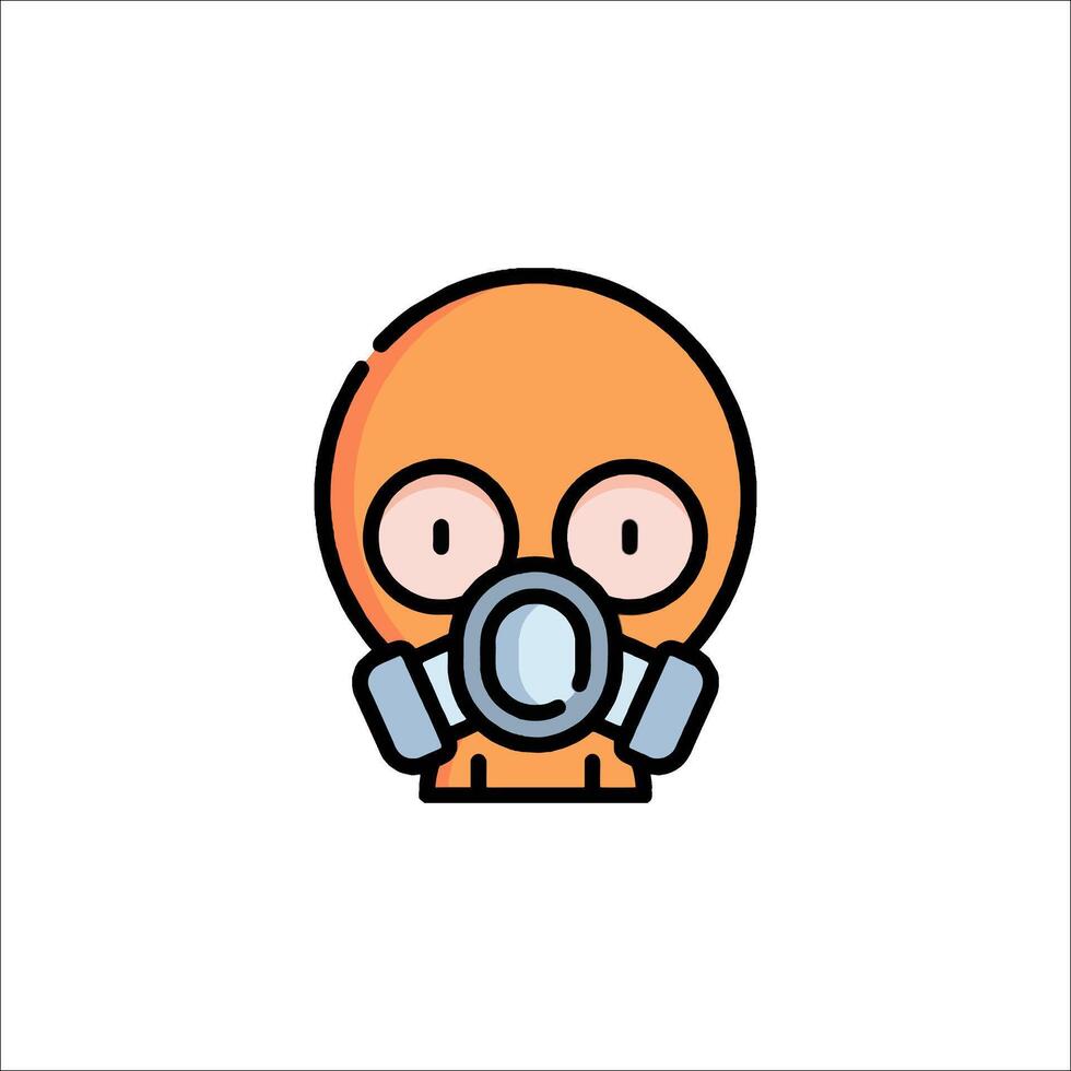 A cartoon character wearing a gas mask vector