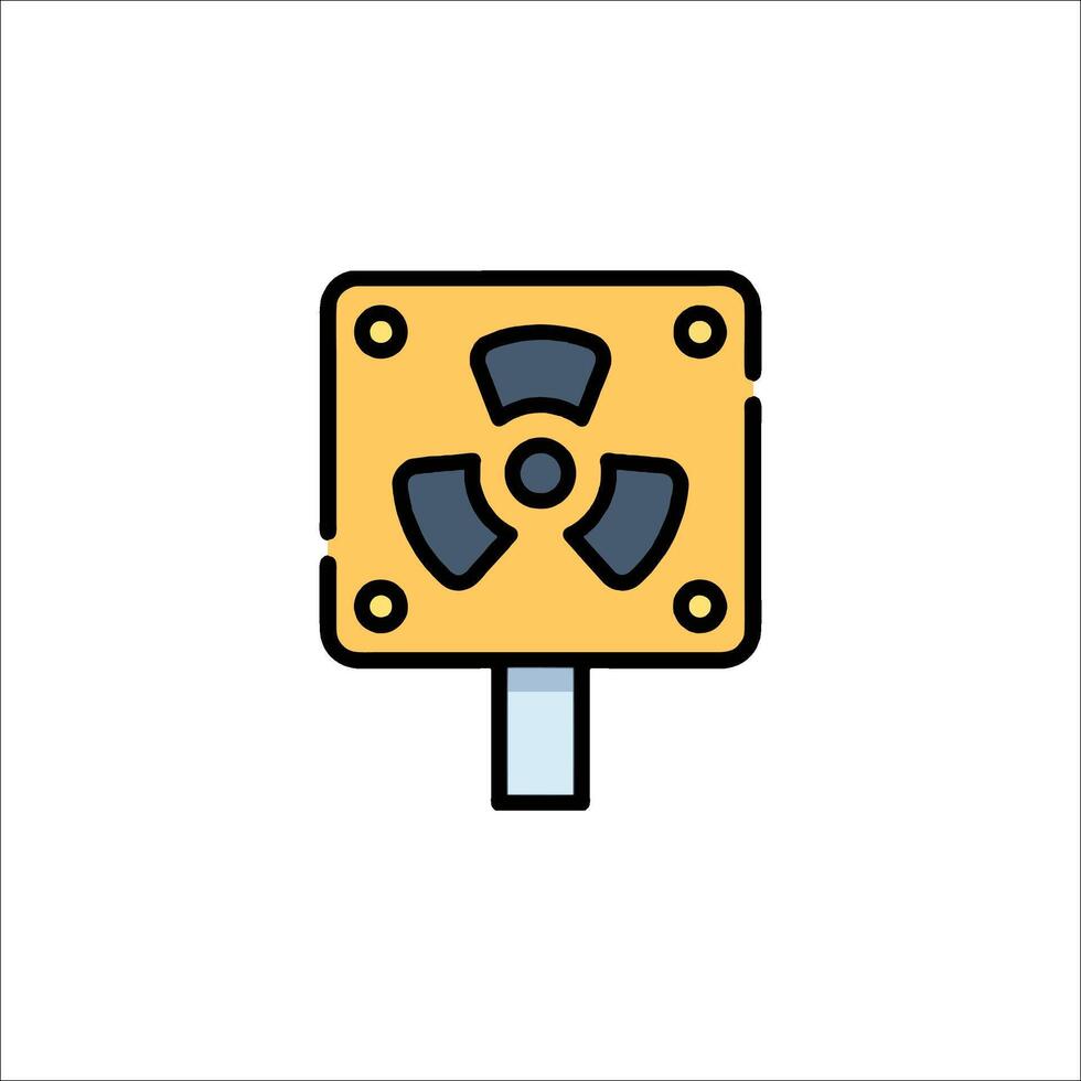 A yellow box with a radioactive symbol on it vector