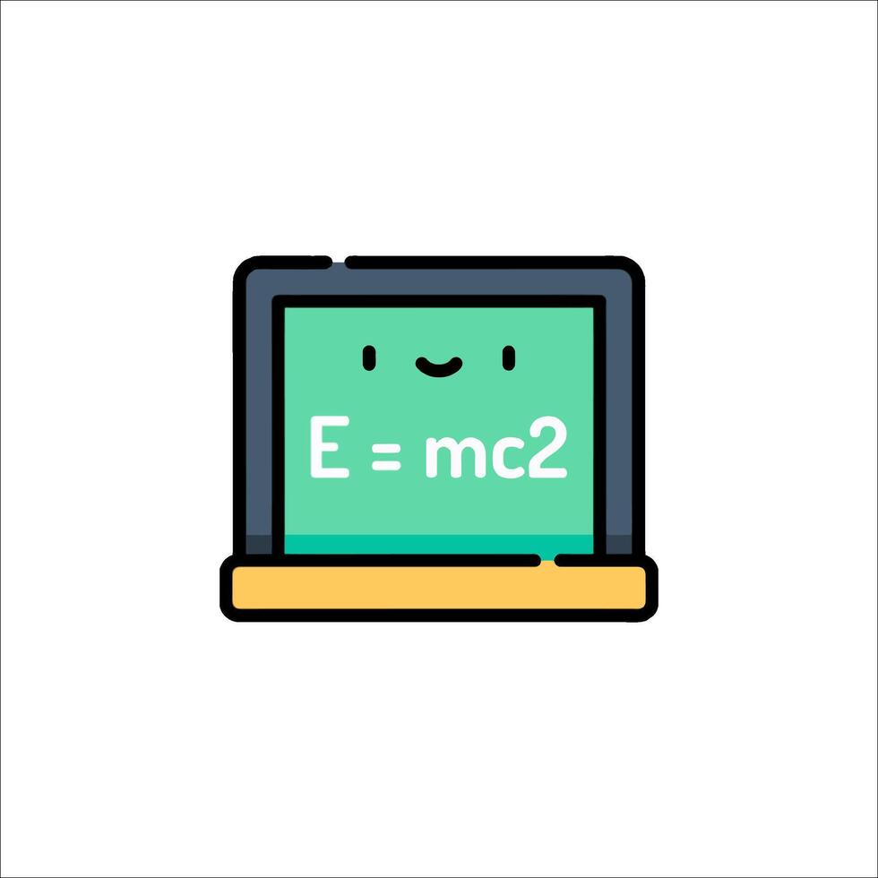 An e - mc2 computer icon with a smiley face vector