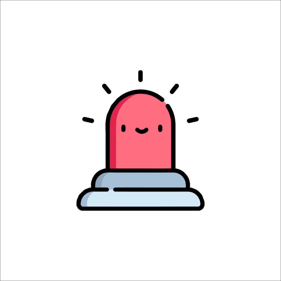 A red light bulb with a smile on it vector