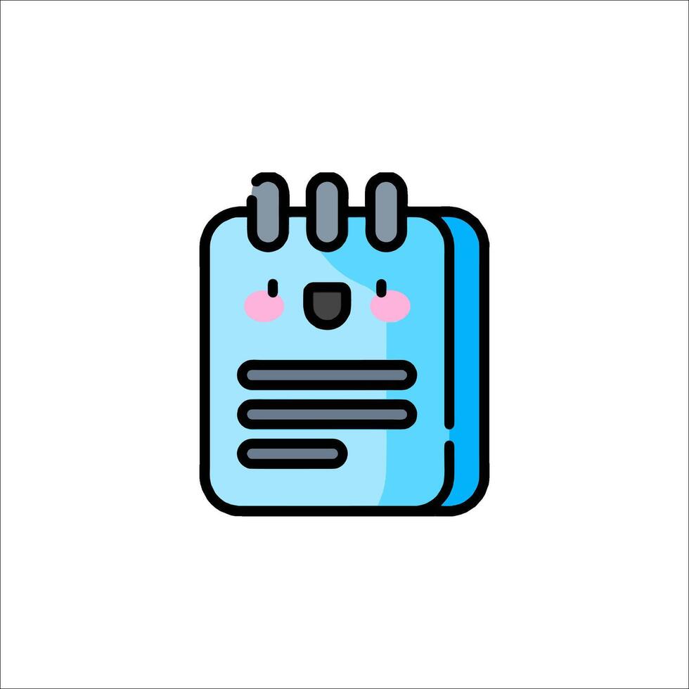 A cute blue notebook with a smiley face vector