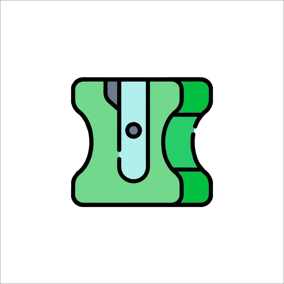 A green and black stapler icon on a white background vector