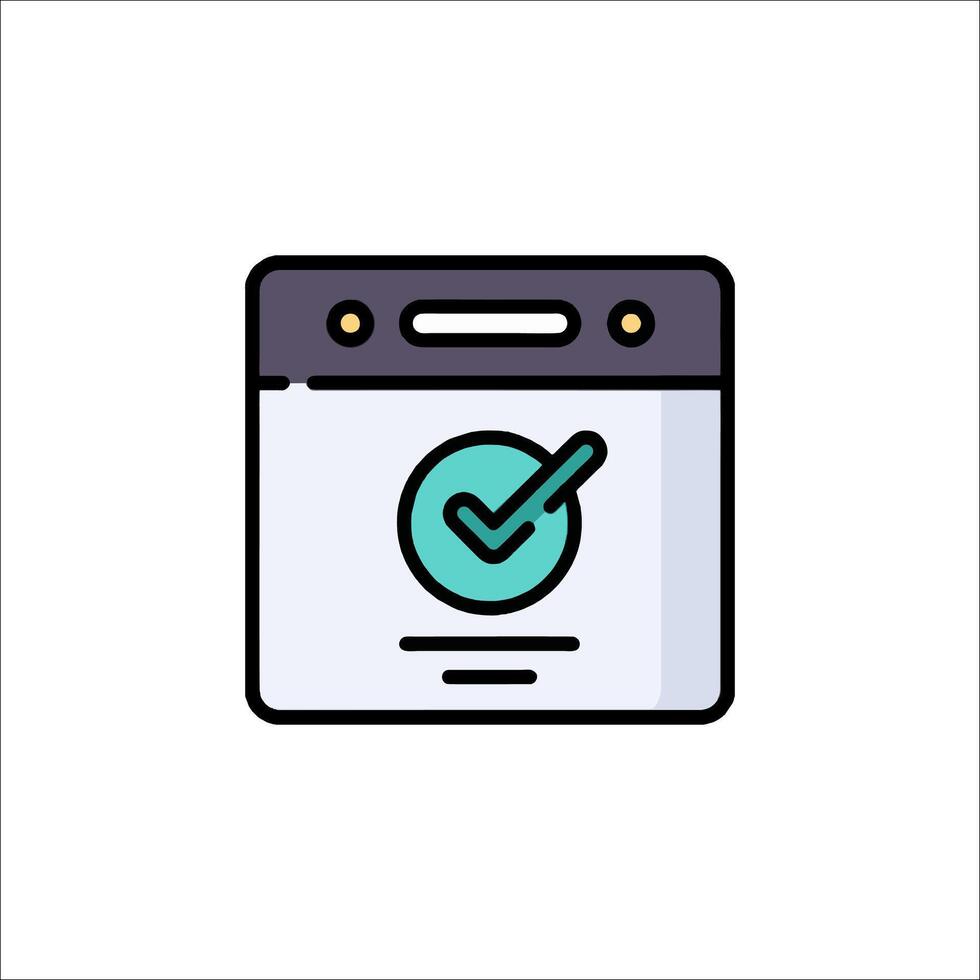 A calendar icon with a tick mark vector