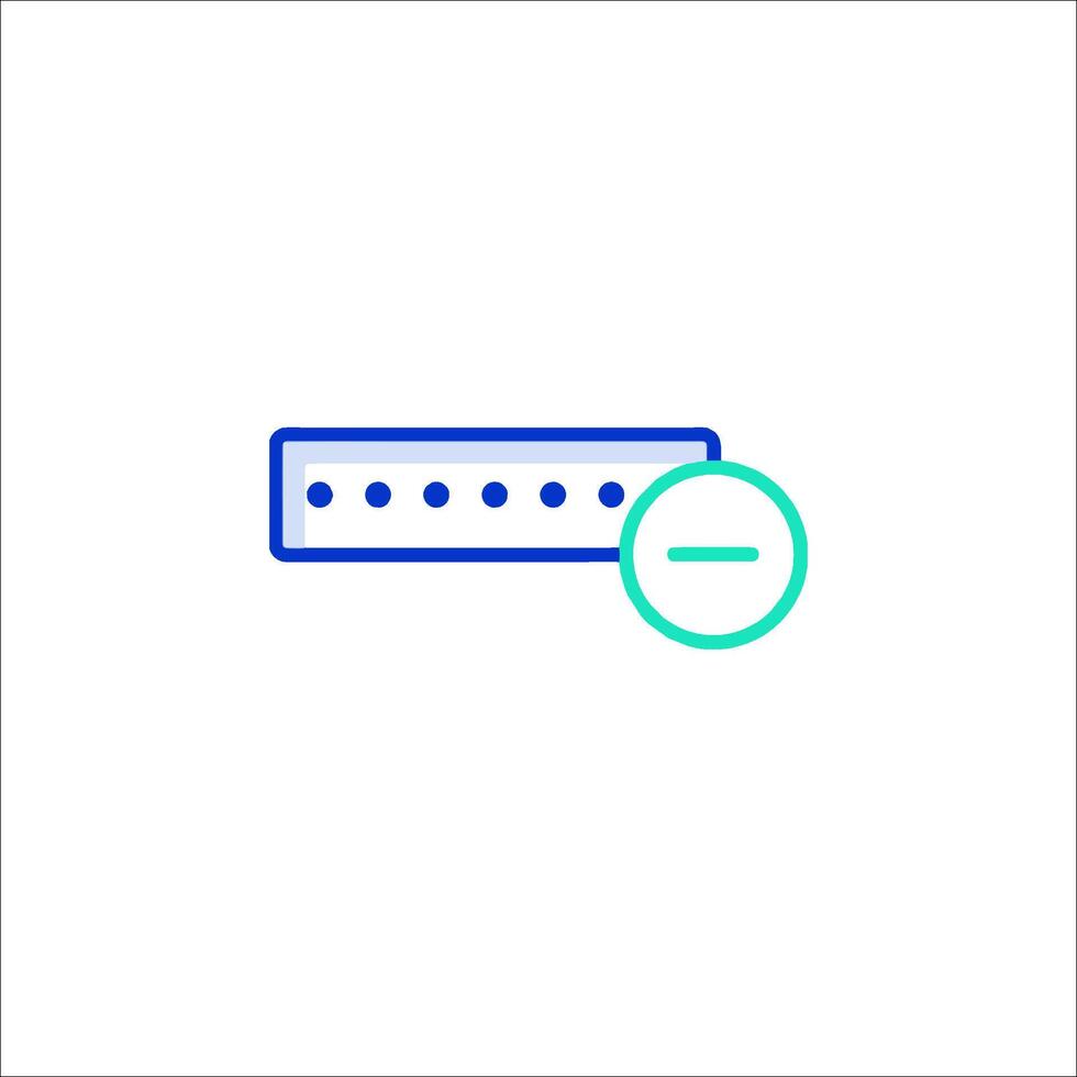 A blue and green icon of a button vector