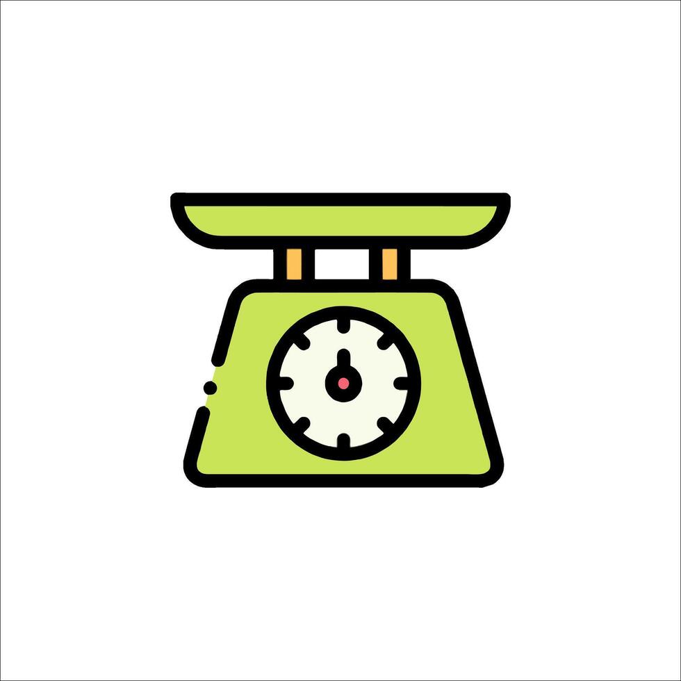 A green scale with a clock on it vector