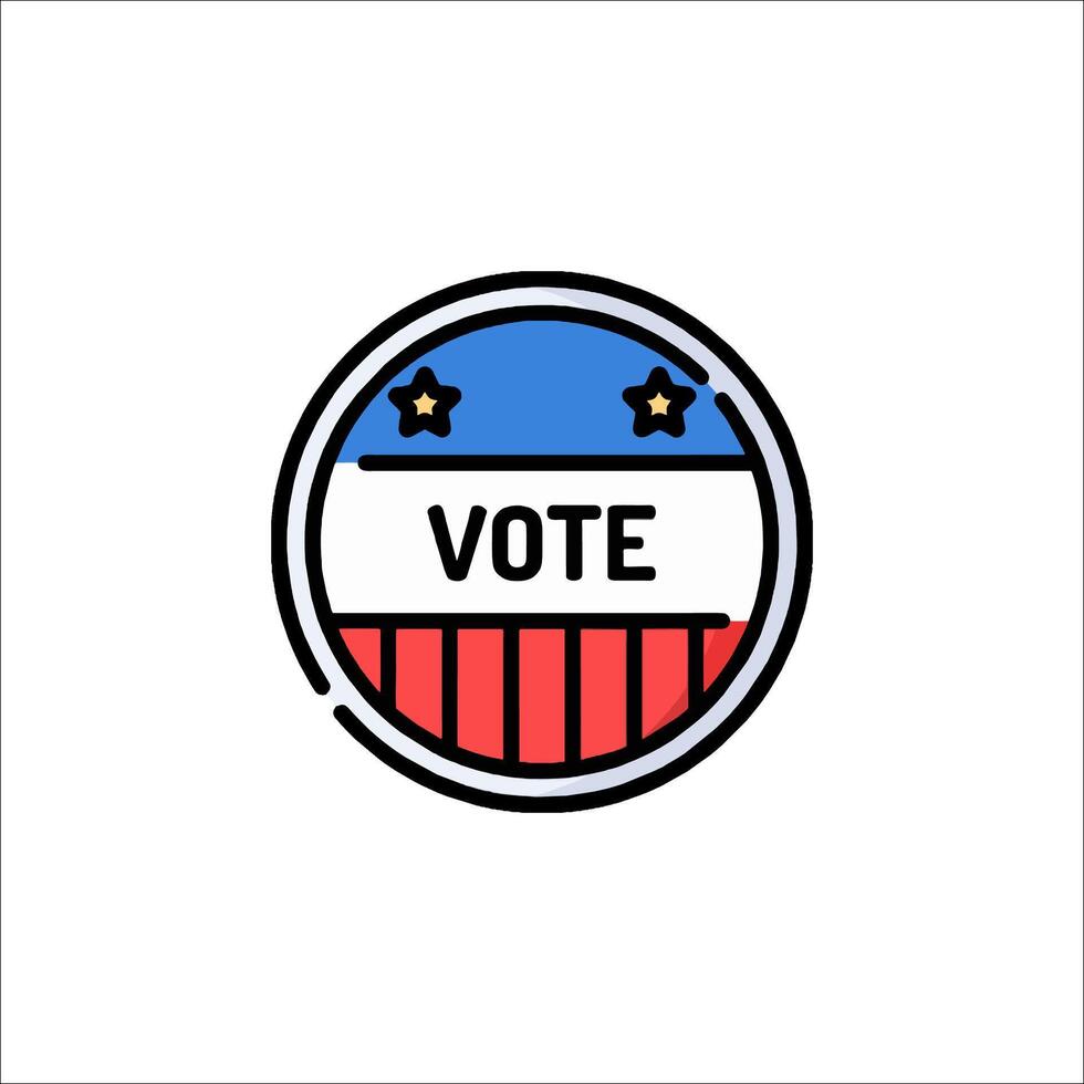 A vote button with an american flag on it vector