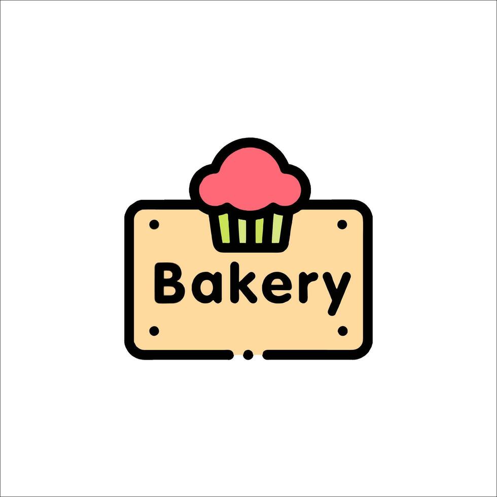 Bakery sign icon illustration vector
