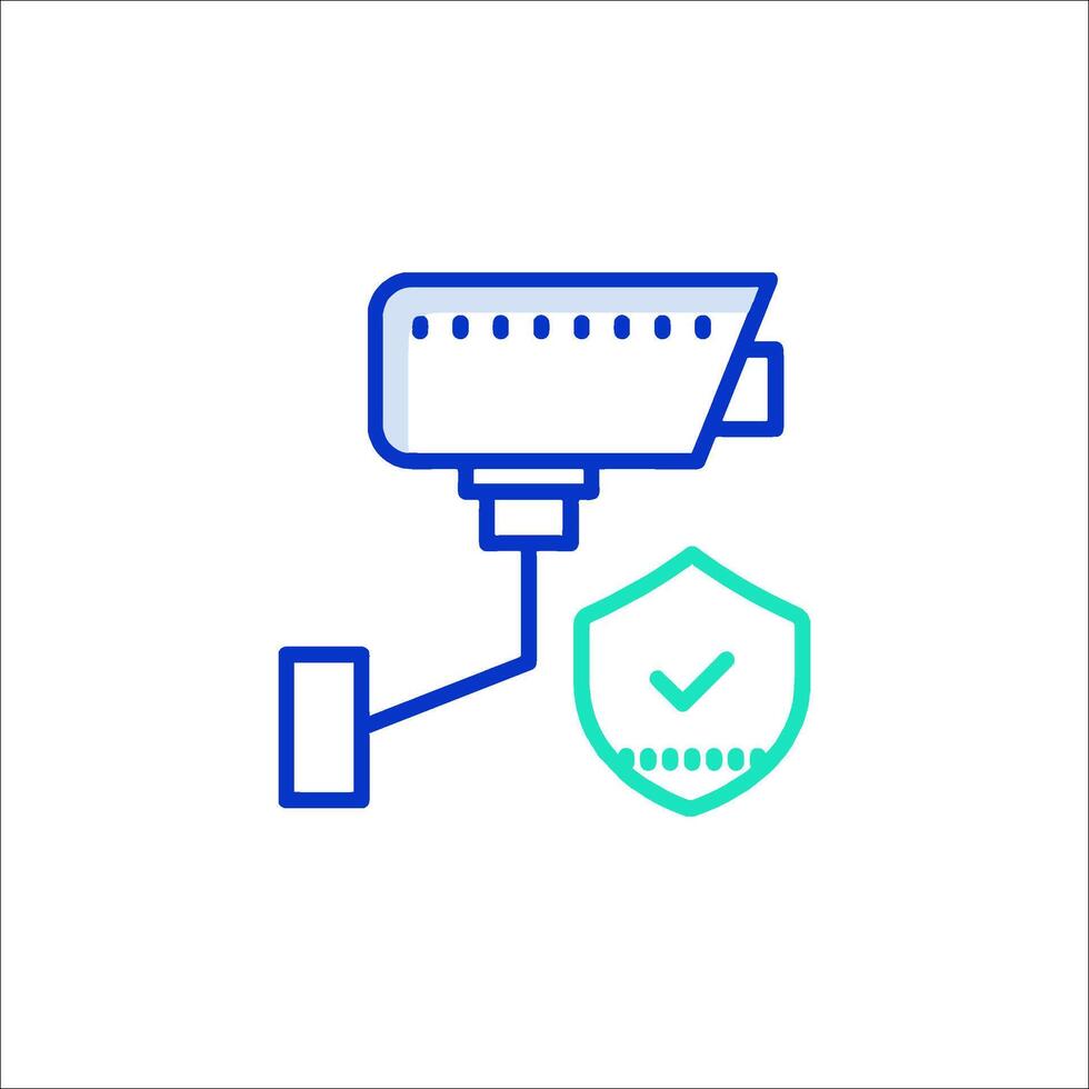 A security camera with a check mark on it vector