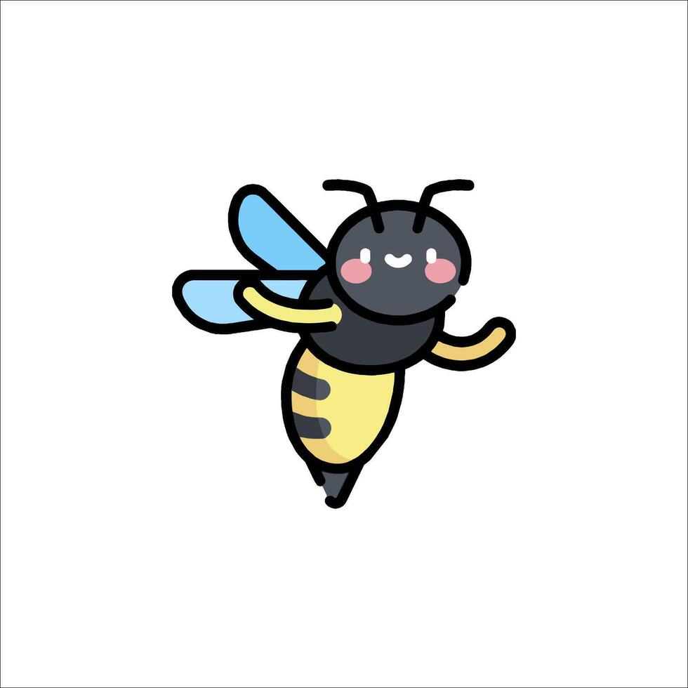 A cartoon bee with a smile on its face vector