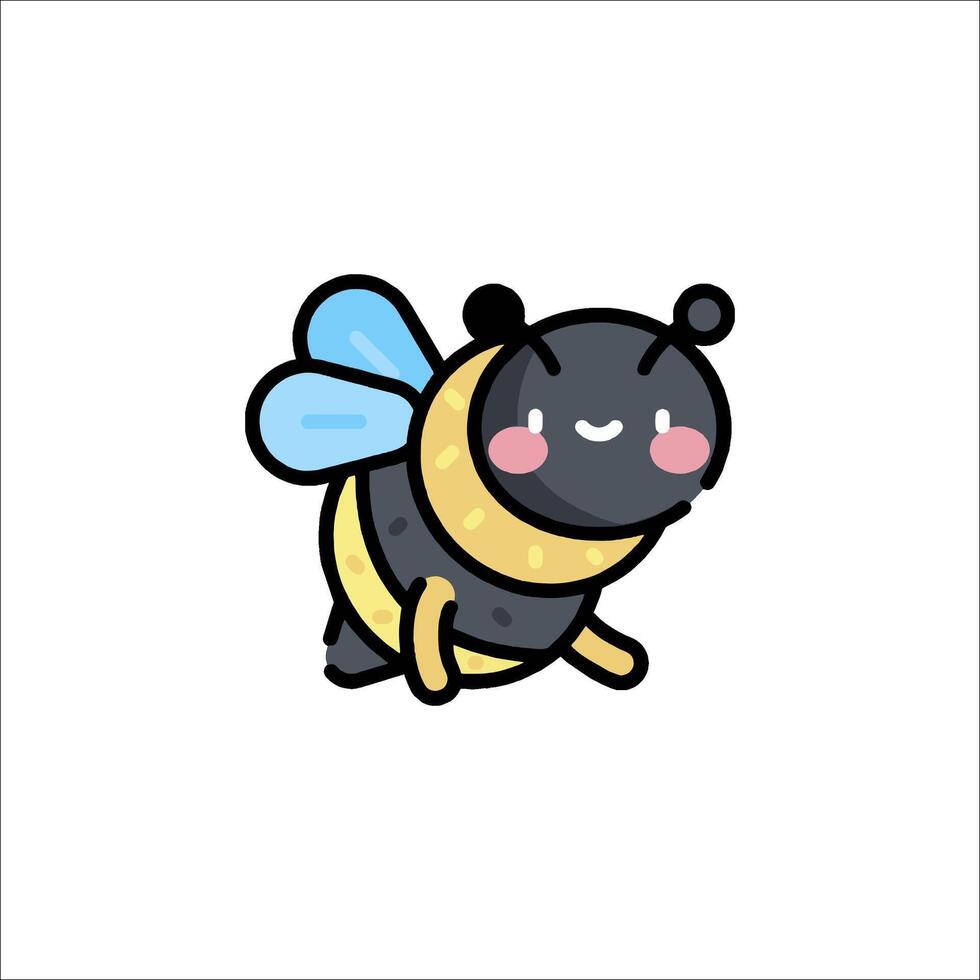 A cute cartoon bee with a smile on its face vector