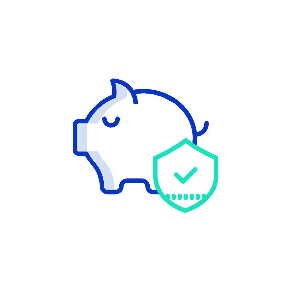 Piggy bank icon with a check mark vector