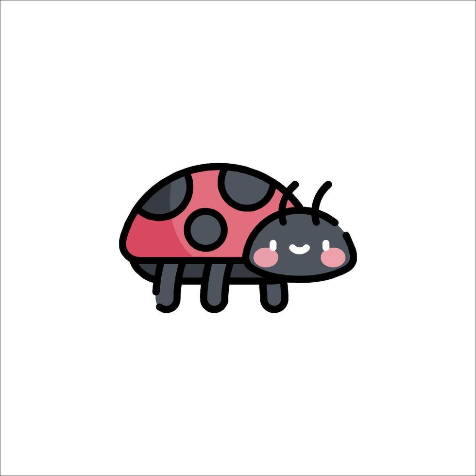 A ladybug with black spots and red eyes vector