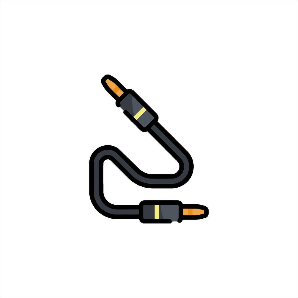 A cable with a yellow plug on it vector