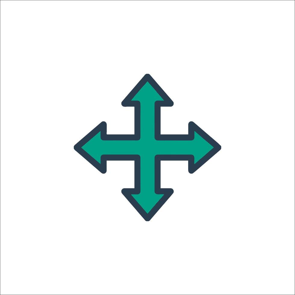 A green arrow pointing to the right vector