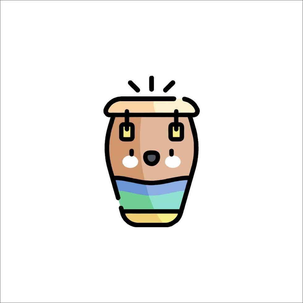 A cartoon character with a drum on a white background vector
