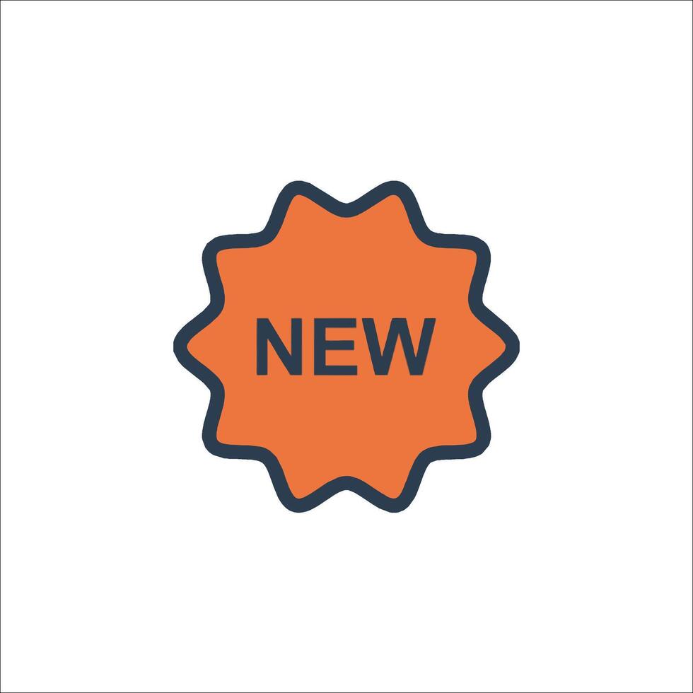 A new icon with the word new in orange vector