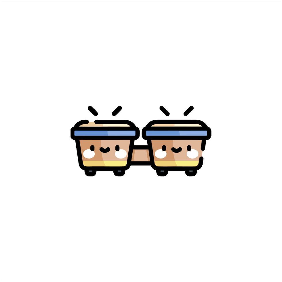 A cartoon illustration of two containers with two people in them vector