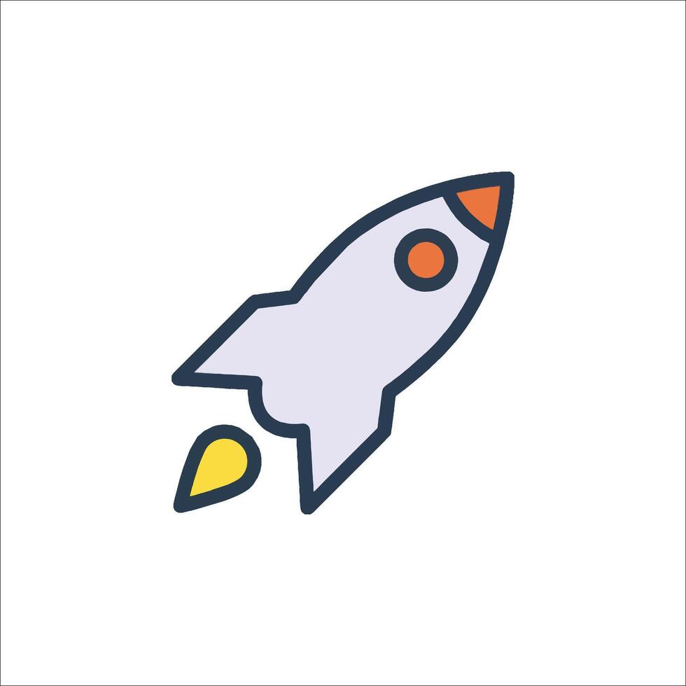 A rocket icon on a white background vector
