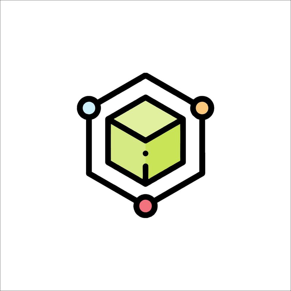 A logo for a company that makes a cube vector