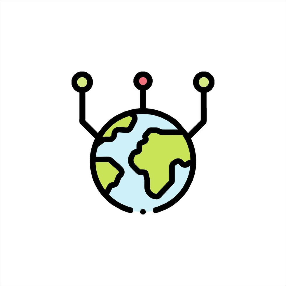 The earth is surrounded by a network of wires vector