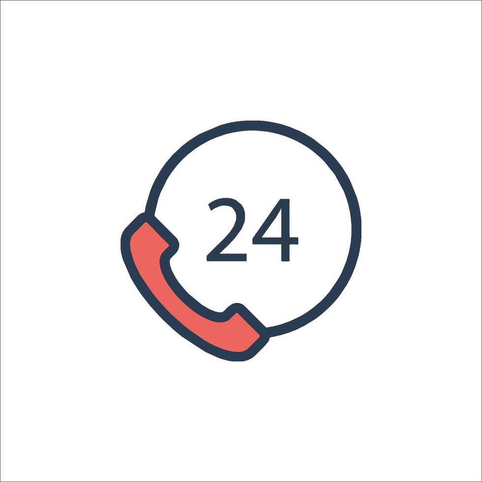 24 hours call icon vector