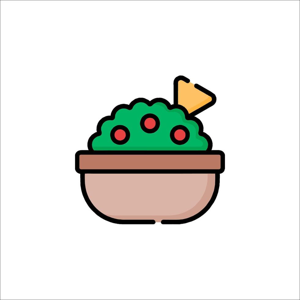 A bowl of salad with a fork and knife vector