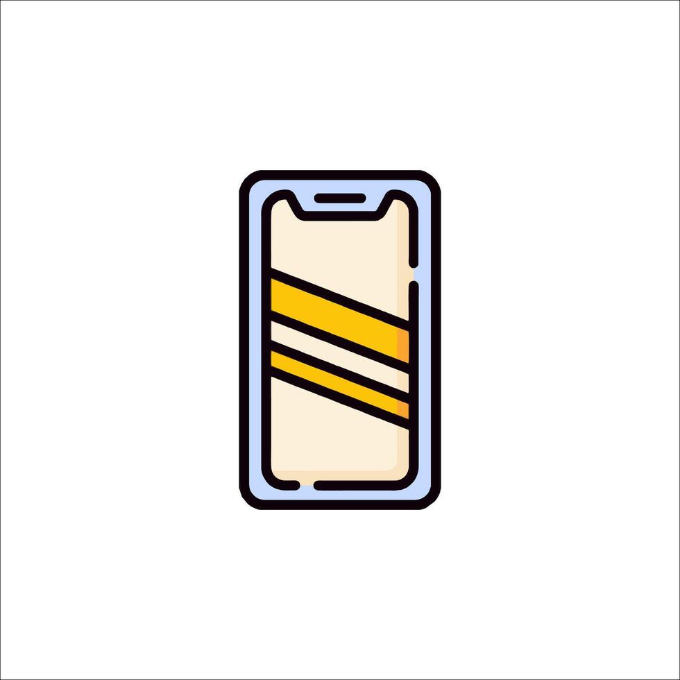 A phone with a yellow stripe on it vector