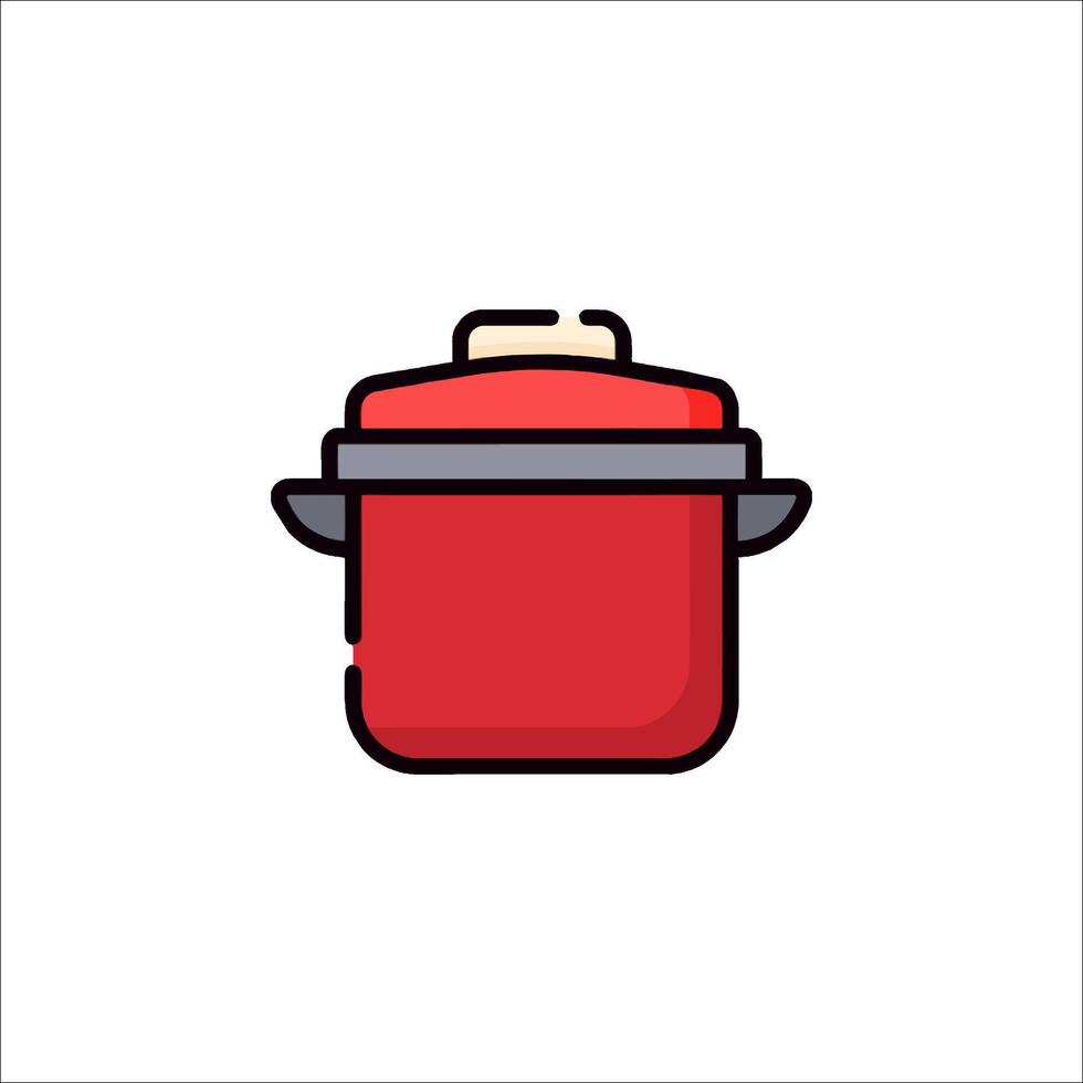 Red pot icon on white background vector