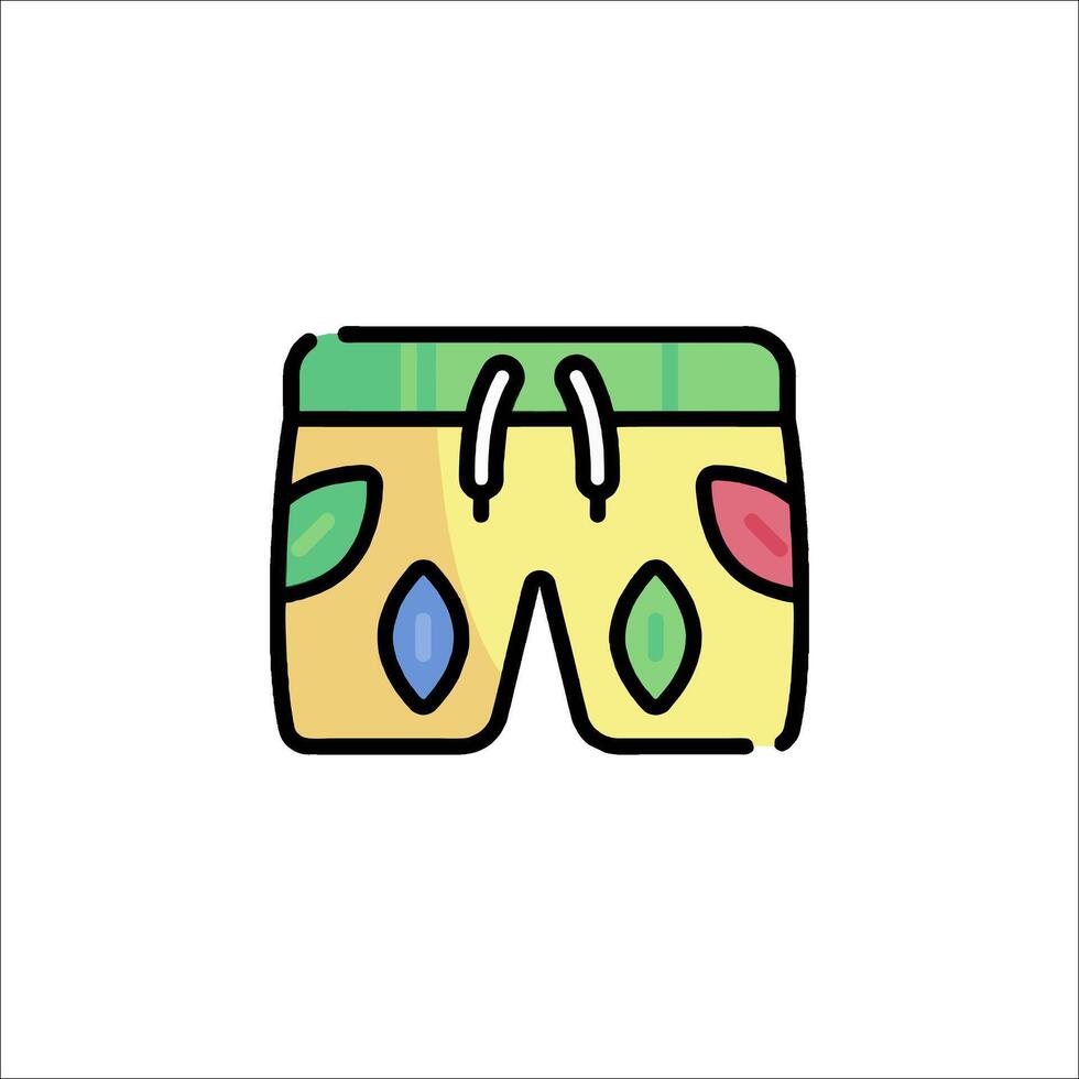 A pair of shorts with colorful flowers on them vector