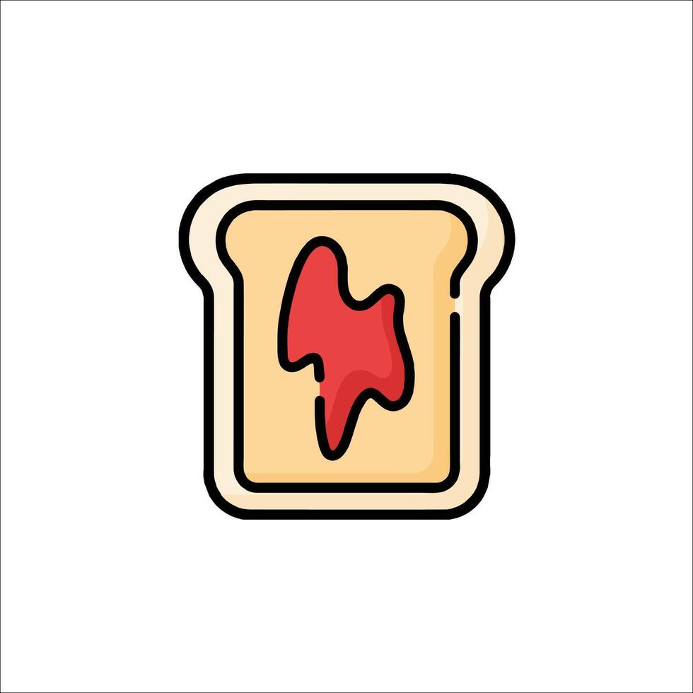 A piece of toast with a red stain on it vector
