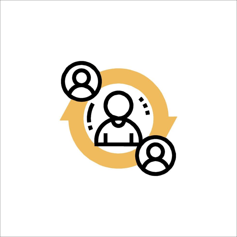 A circle with people in it and a circle with a circle around it vector