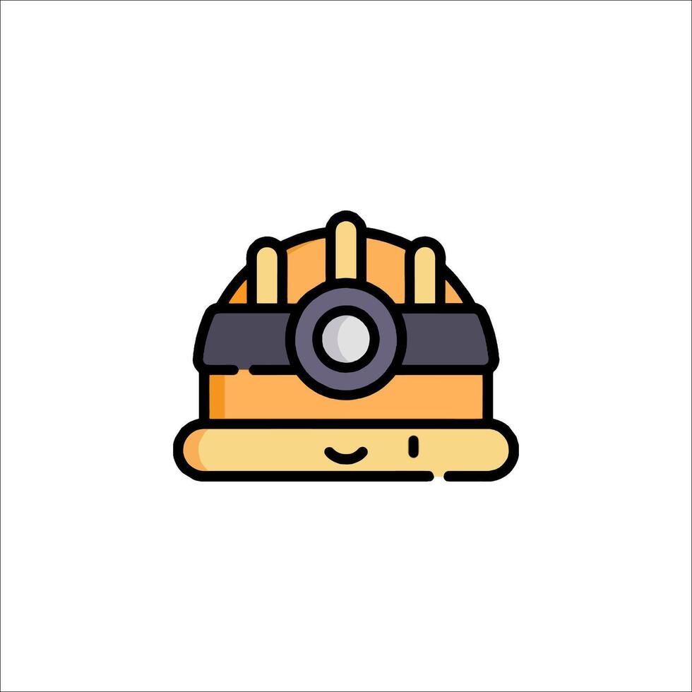 A cartoon construction helmet icon vector