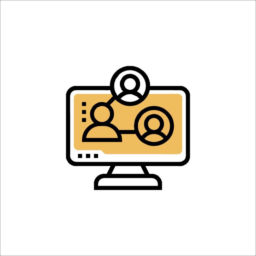 A computer screen with people on it vector
