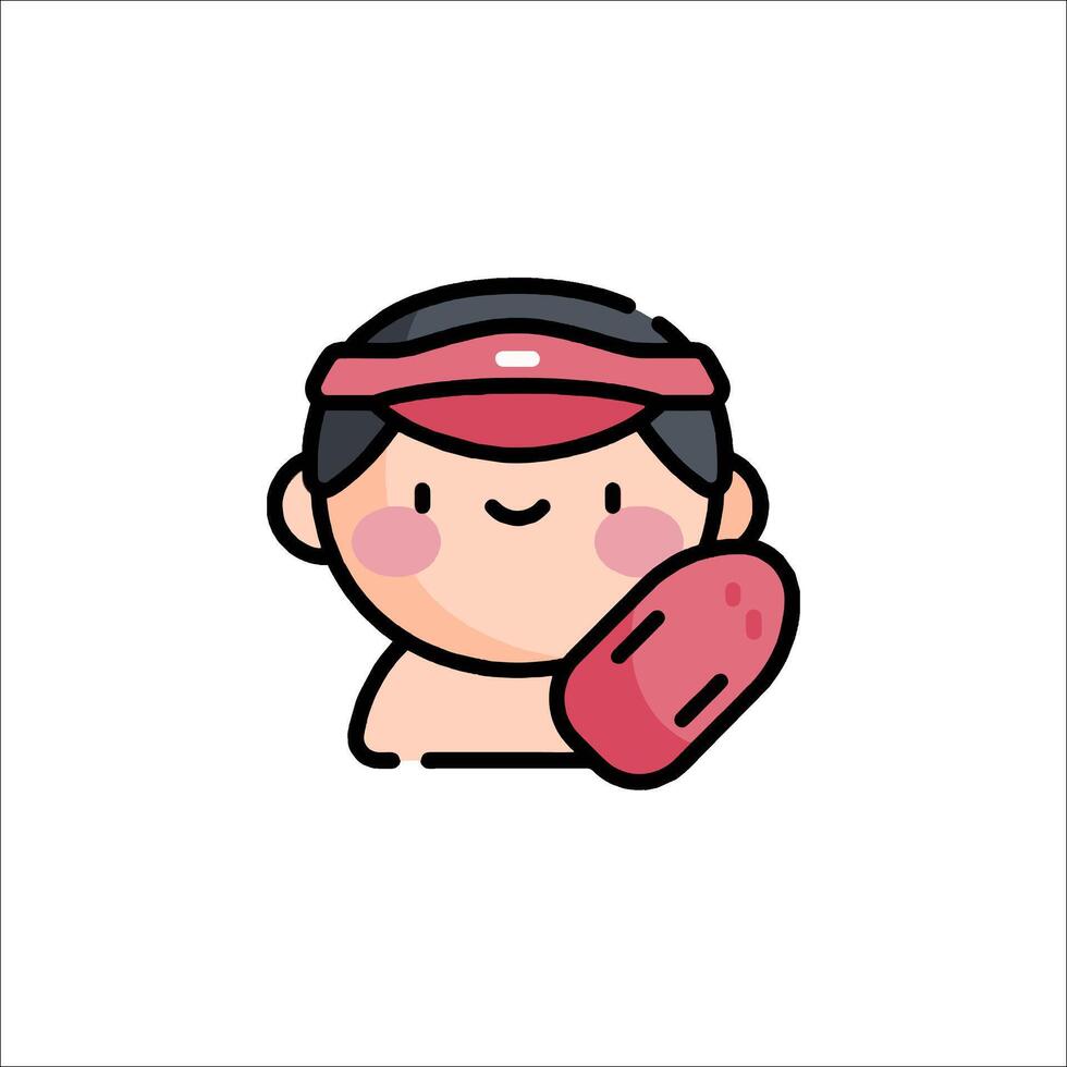 A cartoon character with a baseball bat vector