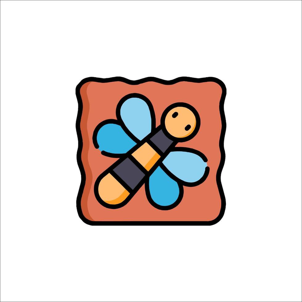 A cartoon insect on a square block vector