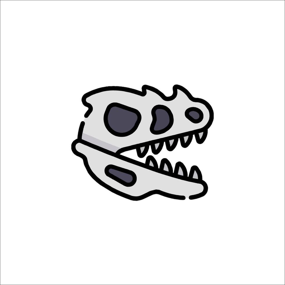 A dinosaur skull icon on a white background vector