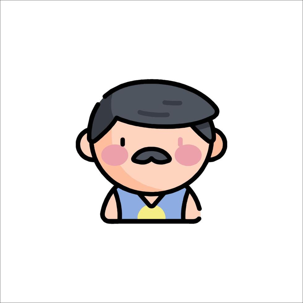 A man with a mustache and mustache on his face vector