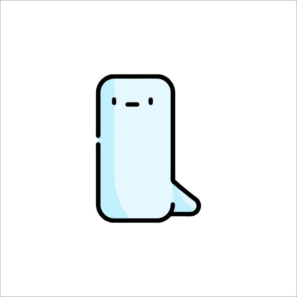 A cartoon character with a blue face and a black nose vector