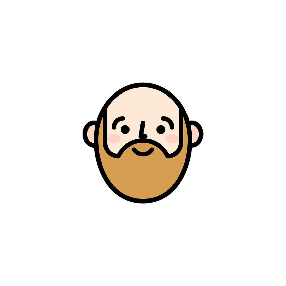 A cartoon man with a beard and mustache vector
