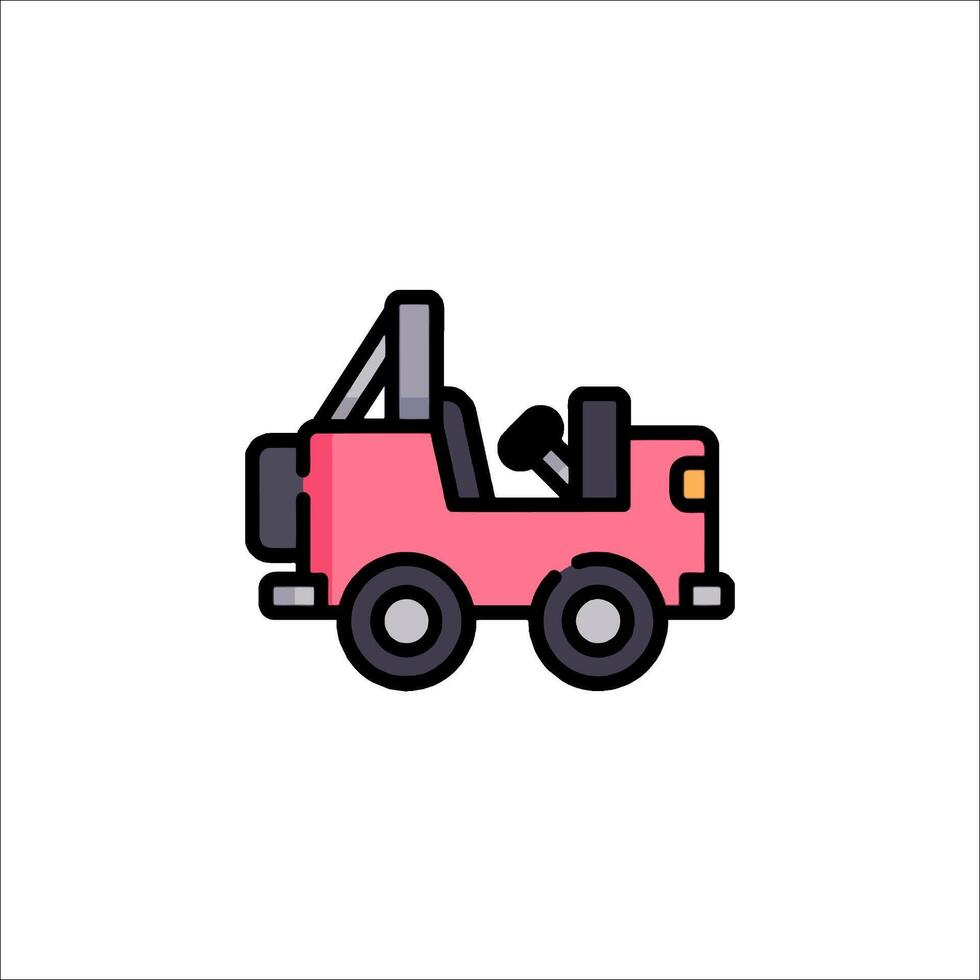 A pink car icon on a white background vector
