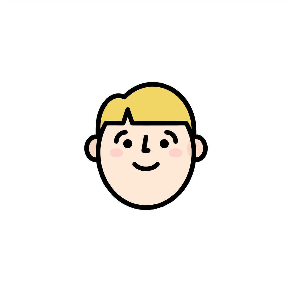 A cartoon boy's face with a smile vector