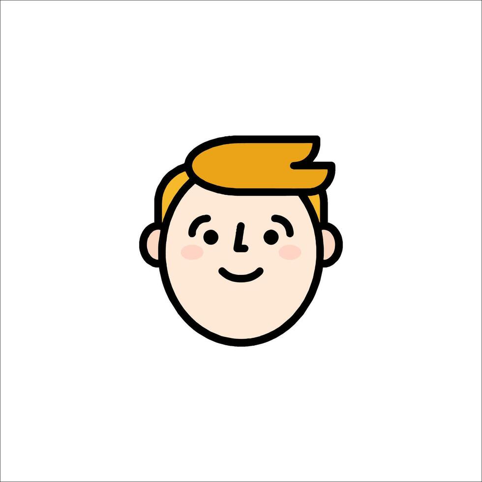 A cartoon man's face with a smile vector
